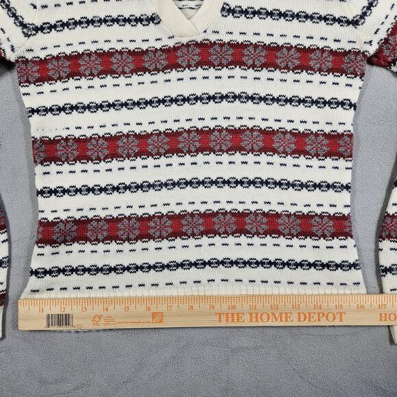 Vintage Esprit Sweater Womens Medium Snowflakes Christmas Wool Blend Preppy - Picture 9 of 11